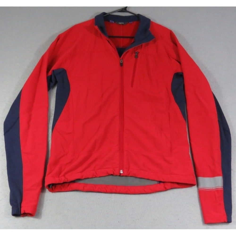 Ibex Peak Climawool Cycling Jacket Jersey M Red/Navy Full Zip Merino Wool Canada